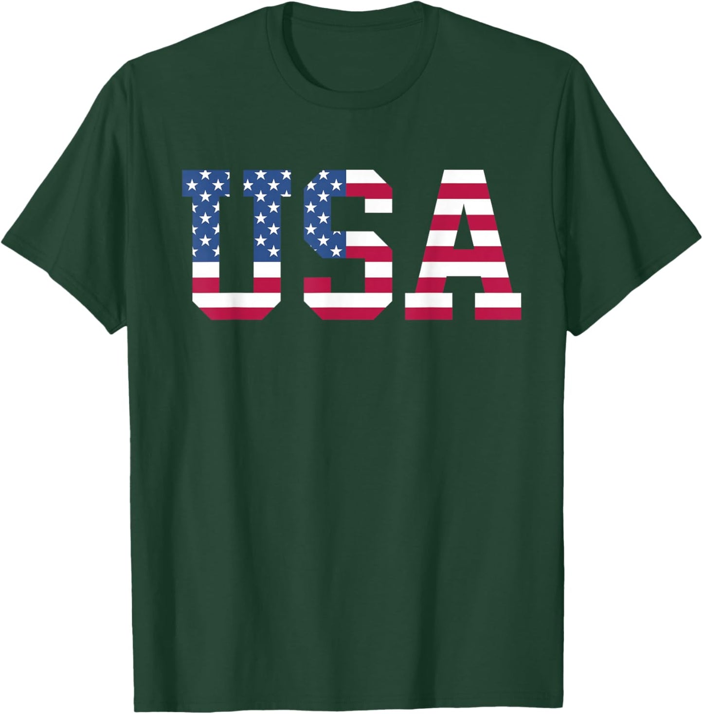 USA American Flag Patriotic Red White Blue Stars & Stripes T-Shirt - T-Shirt | Forest
