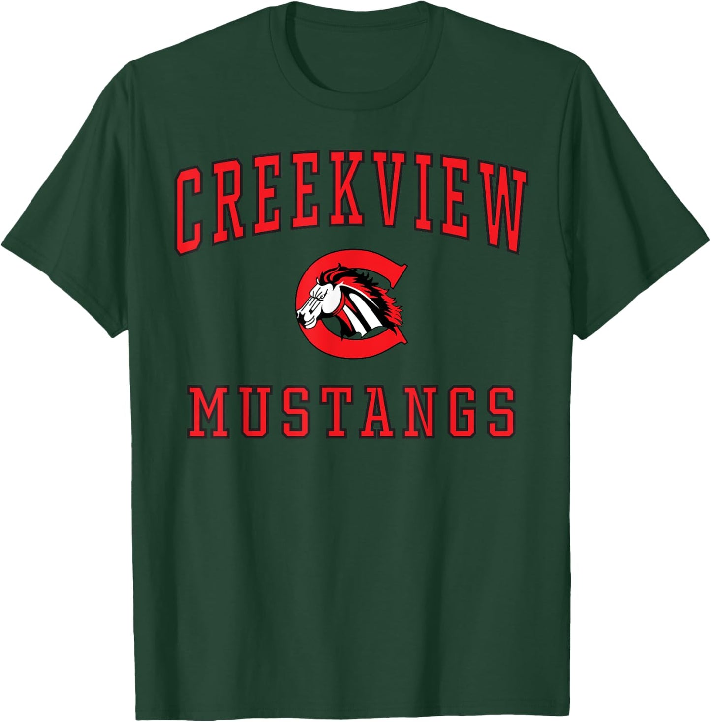 Creekview High School Mustangs C1 T-Shirt - T-Shirt | Forest