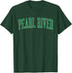 Vintage Pearl River NY Distressed Green Varsity Style T-Shirt - T-Shirt | Forest