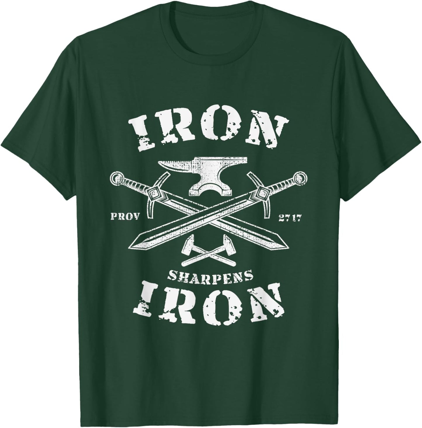 Iron Sharpens Iron Proverbs 27 Quote Christian Faith Vintage T-Shirt - T-Shirt | Forest