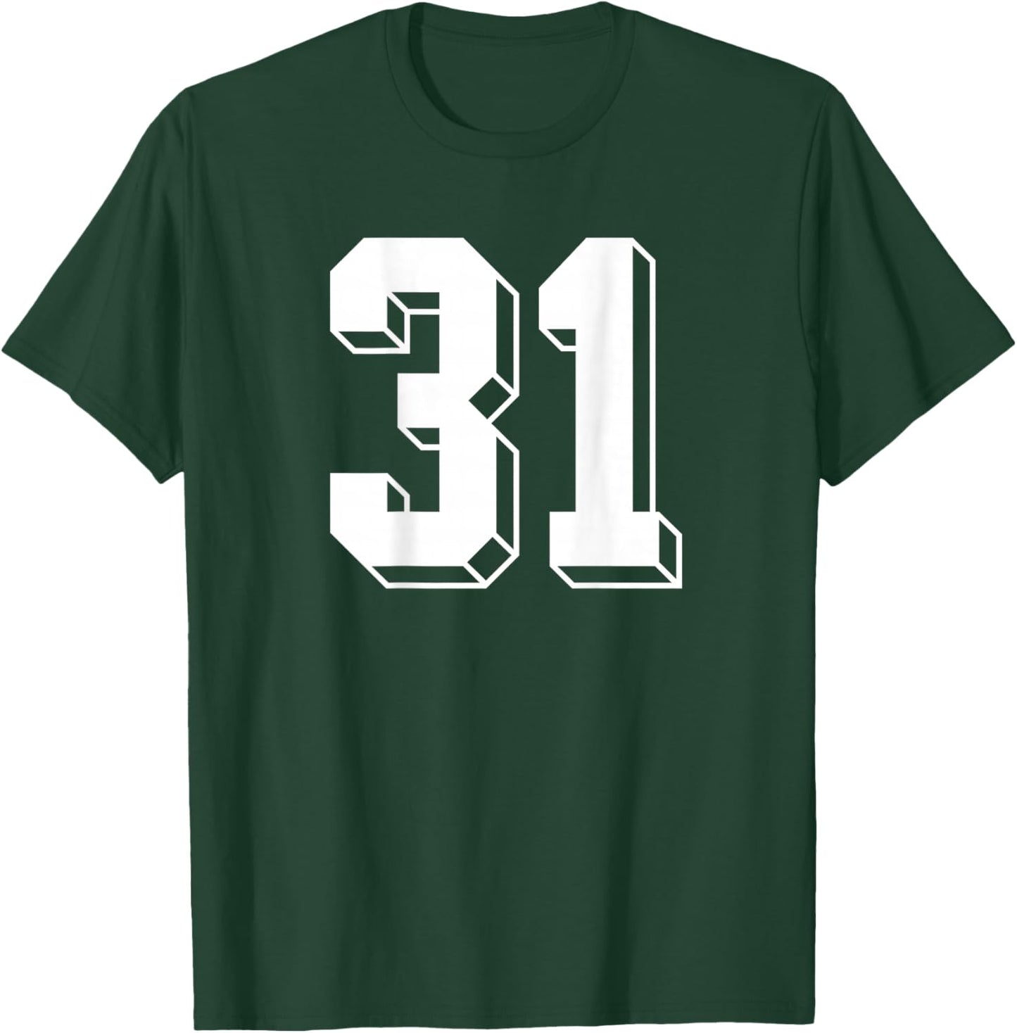 Number 31 BACKSIDE - Retro 80s 90s Team Jersey Numbered T-Shirt - T-Shirt | Forest