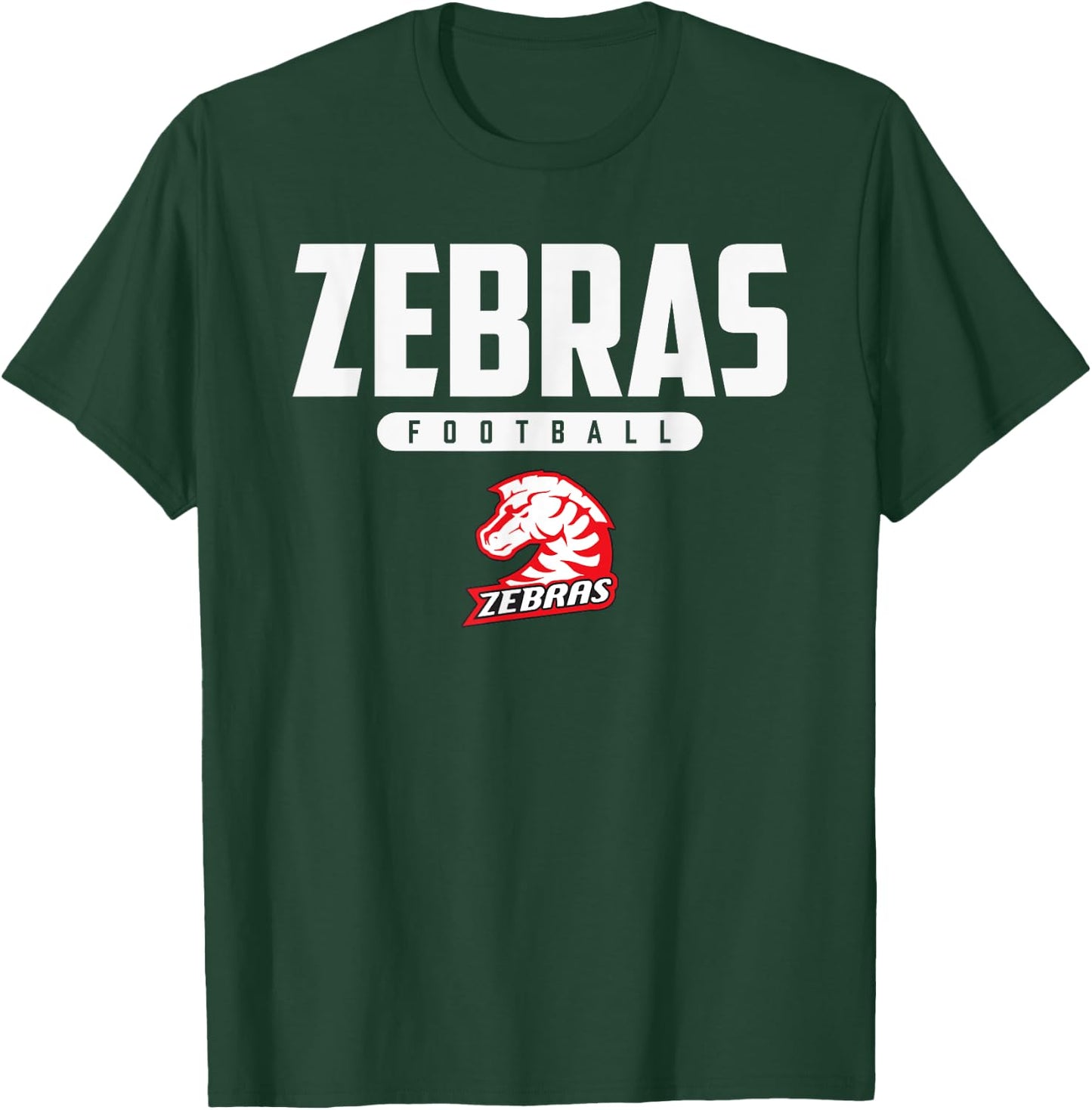 Claremore Zebras Logo Football HS T-Shirt - T-Shirt | Forest