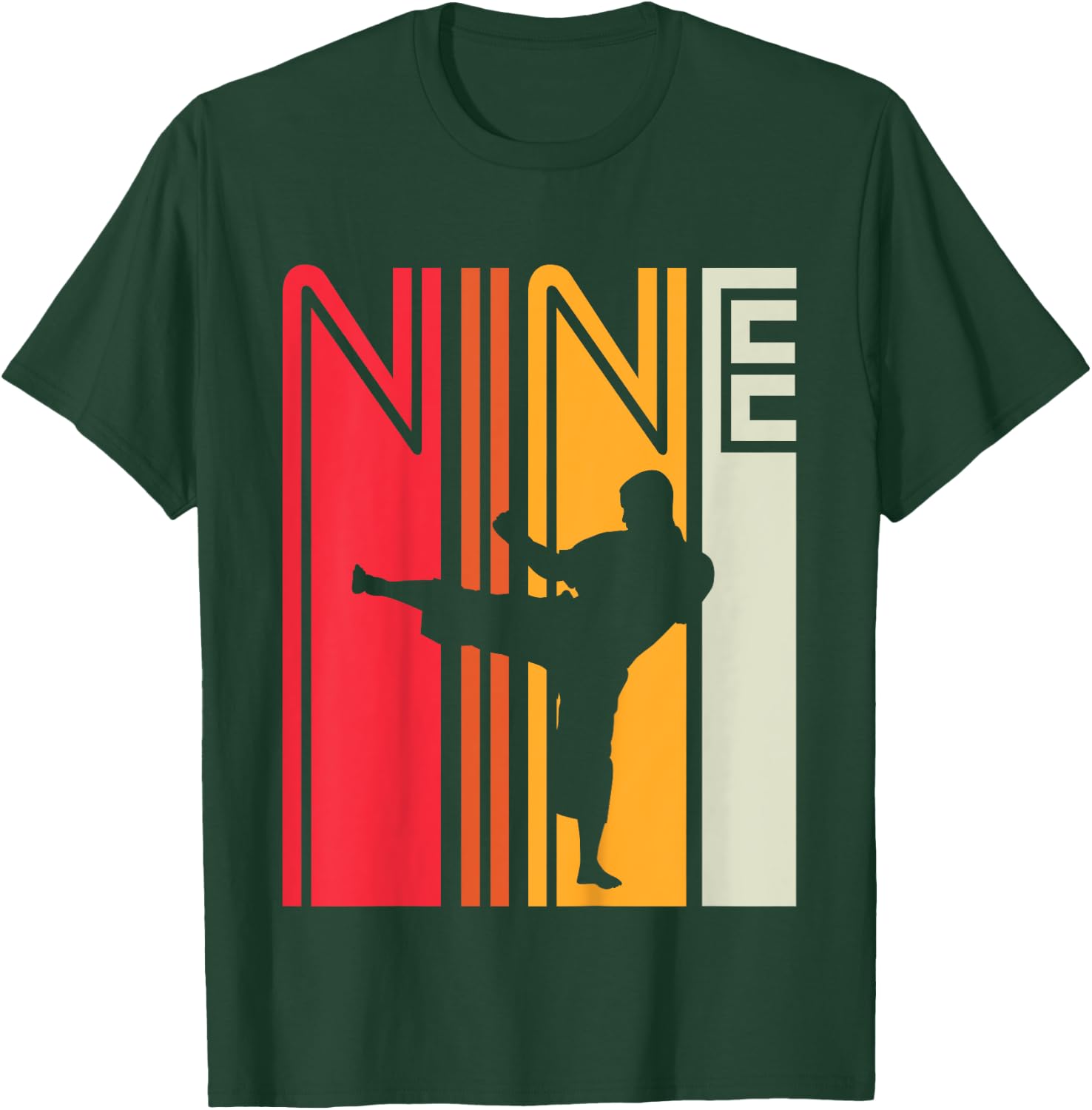 Kids 9th Birthday Gift Karate Retro Taekwondo Martial Arts Boys T-Shirt - T-Shirt | Forest