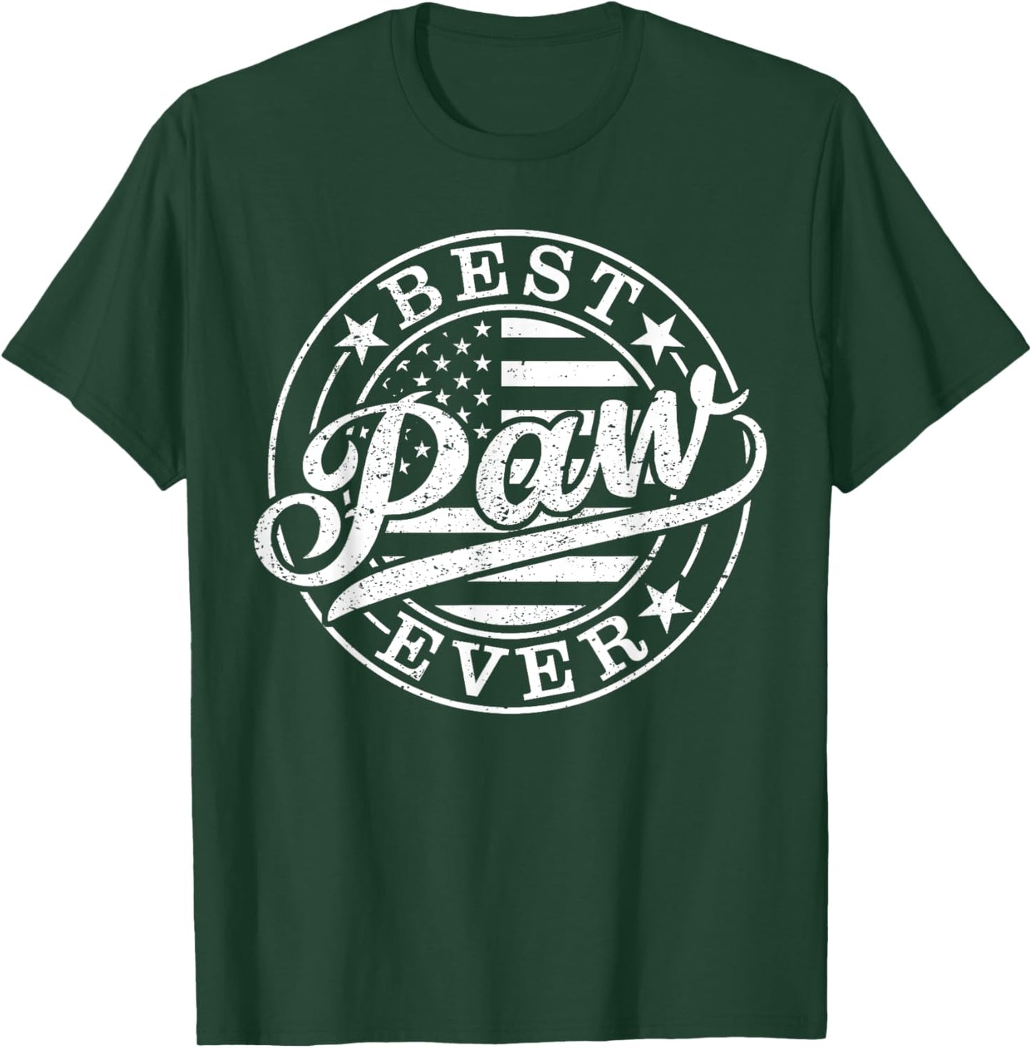 Best Paw Ever Father's Day American US Flag T-Shirt - T-Shirt | Forest