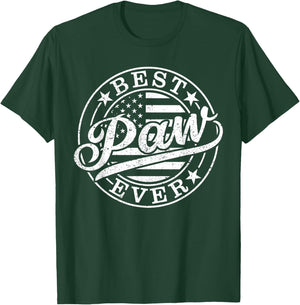 Best Paw Ever Father's Day American US Flag T-Shirt - T-Shirt | Forest