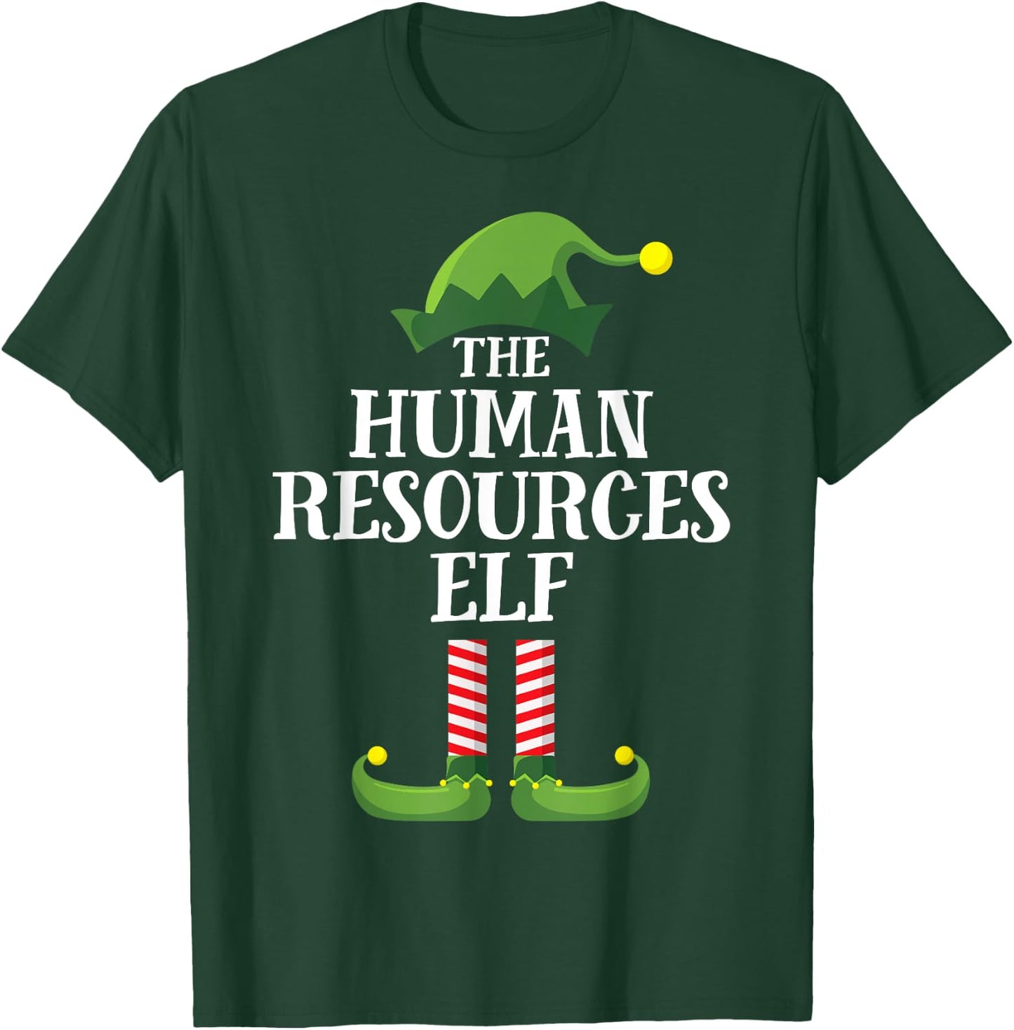 Human Resources Elf Matching Family Group Christmas HR Elf T-Shirt - T-Shirt | Forest