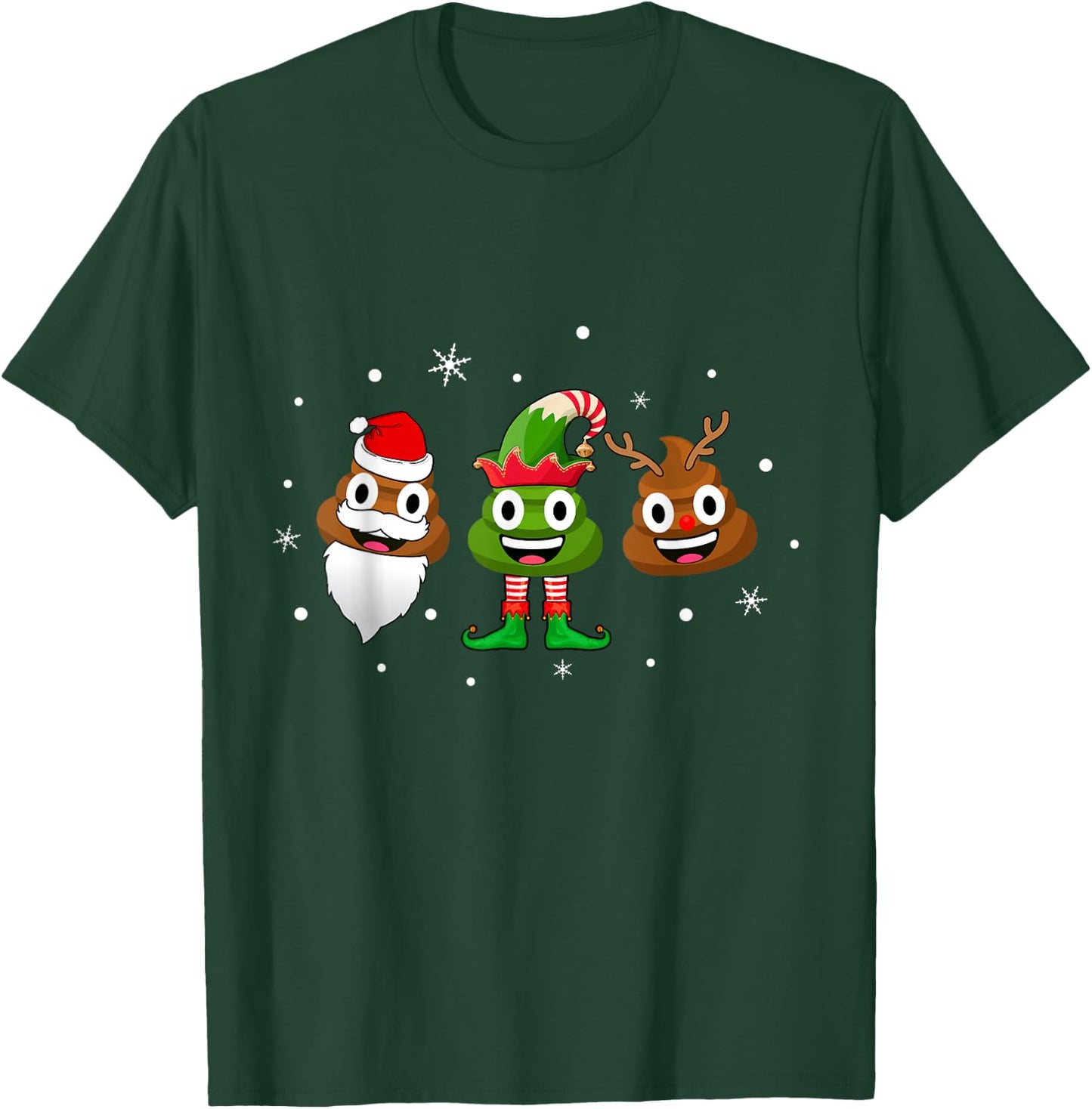 Funny Poop Santa Elf Reindeer Christmas Pajama Gift T-Shirt - T-Shirt | Forest
