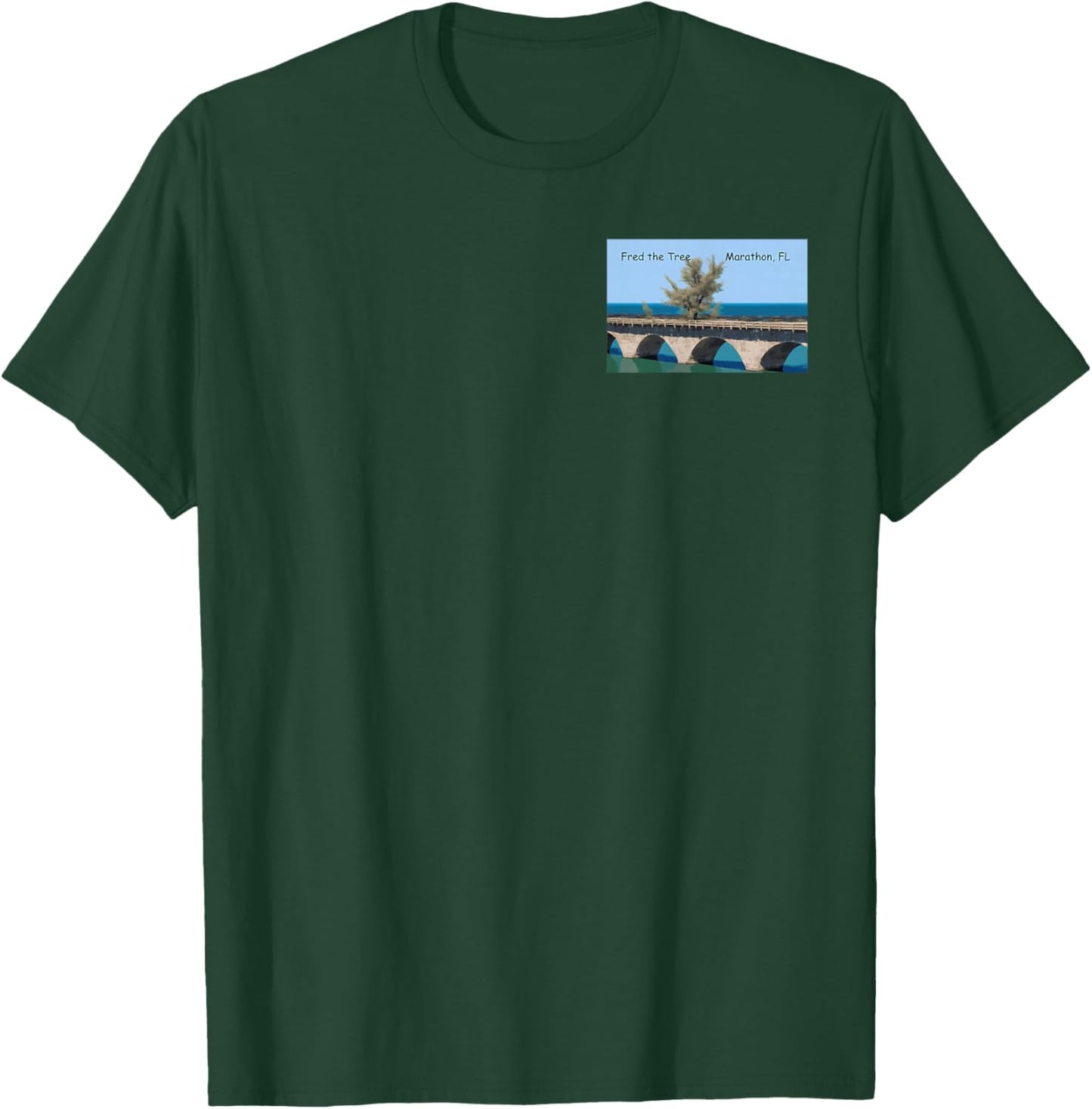 Fred The Tree Front and Back Florida Keys 7 mile Bridge T-Shirt - T-Shirt | Forest
