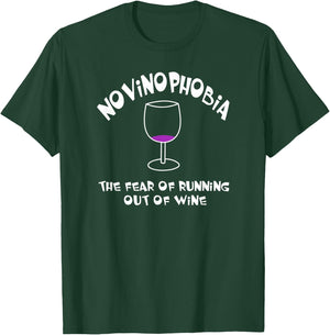 Novinophobia Wine Glass T-Shirt - T-Shirt | Forest