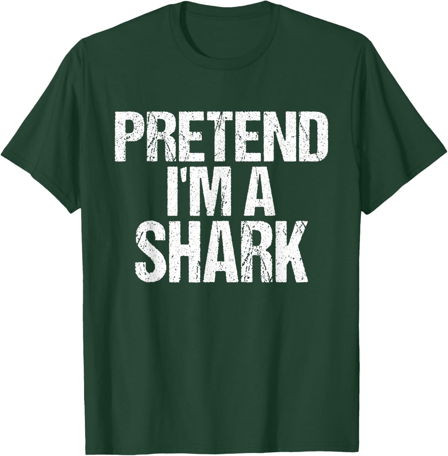 Funny Pretend I'm A Shark Lazy Halloween Costume T-Shirt - T-Shirt | Forest