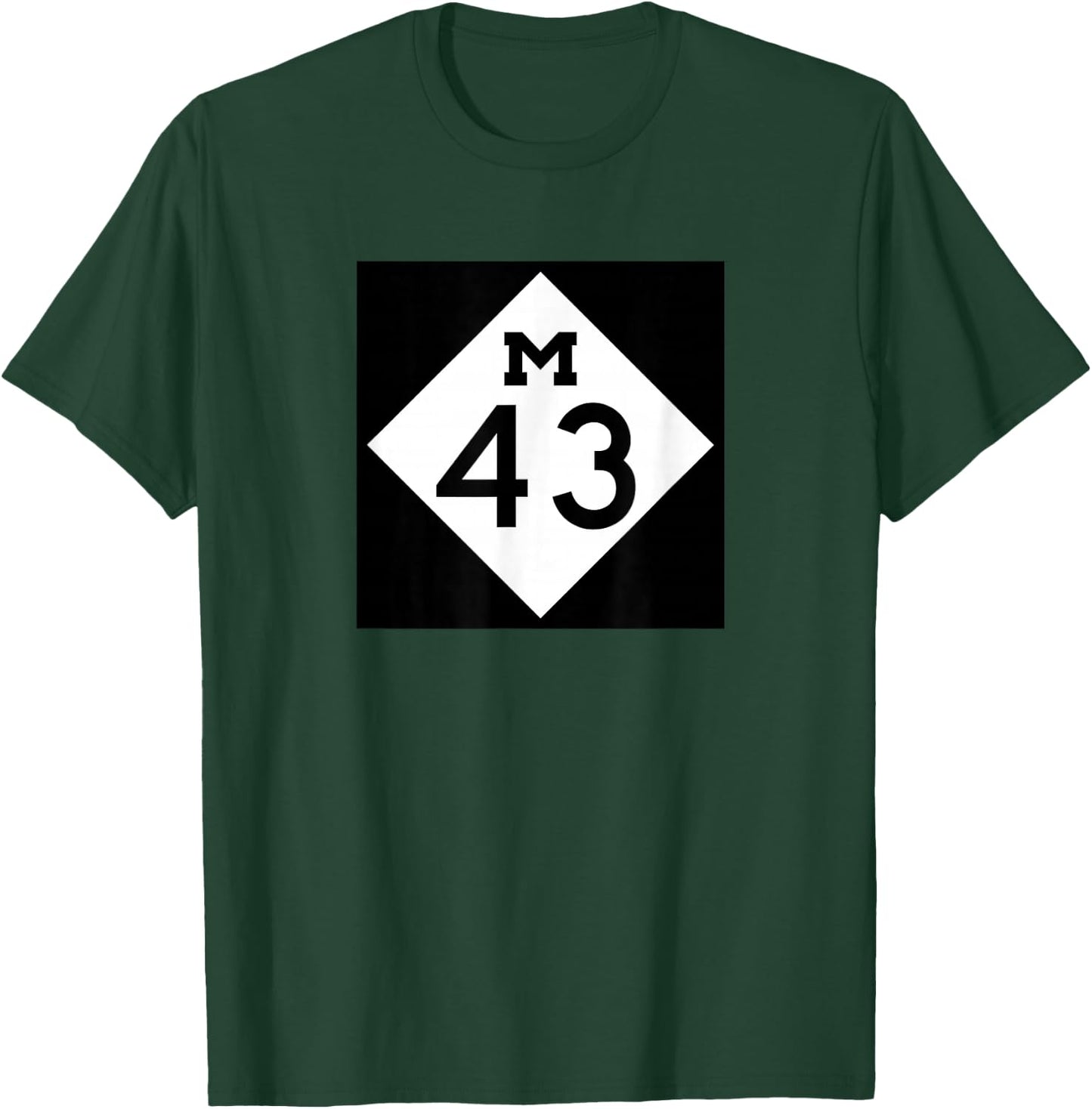 M-43 Michigan Highway Classic Roadway Logo T-Shirt - T-Shirt | Forest