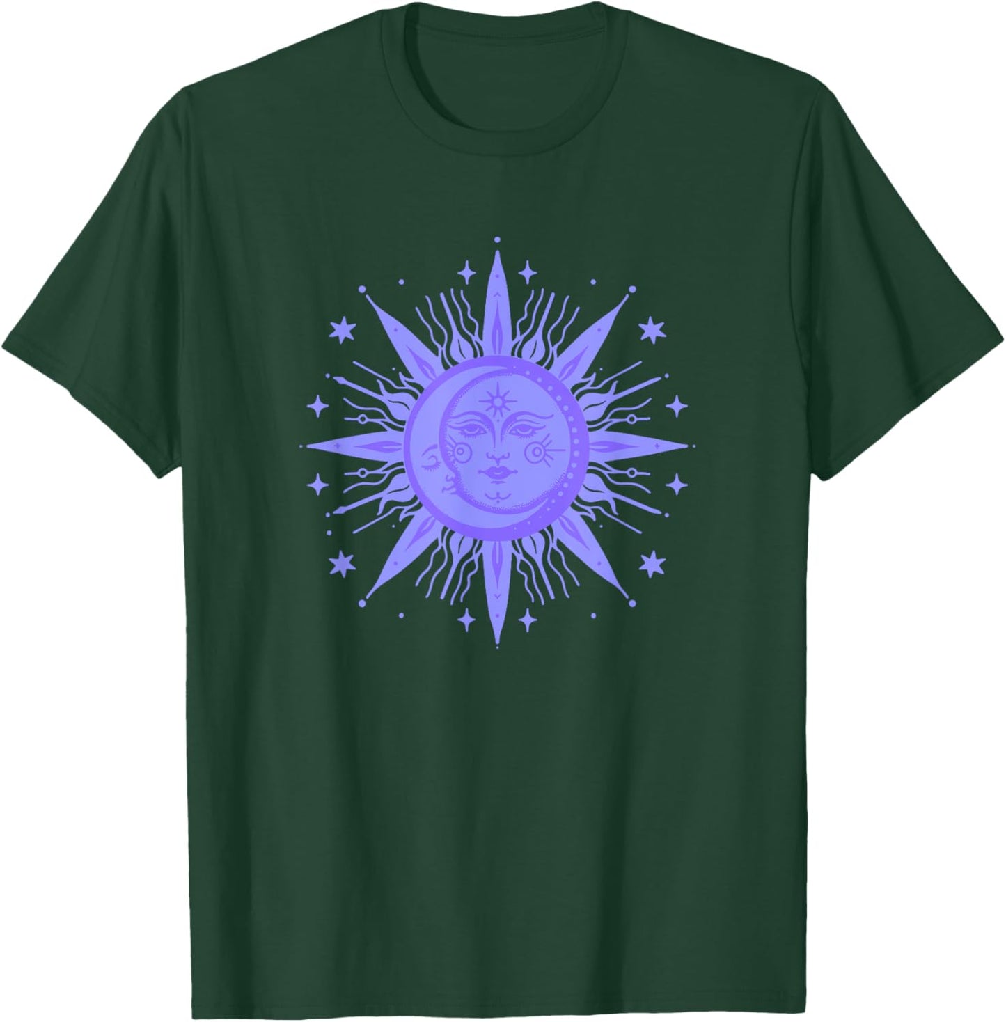 Celestial Sun and Moon Design T-Shirt - T-Shirt | Forest