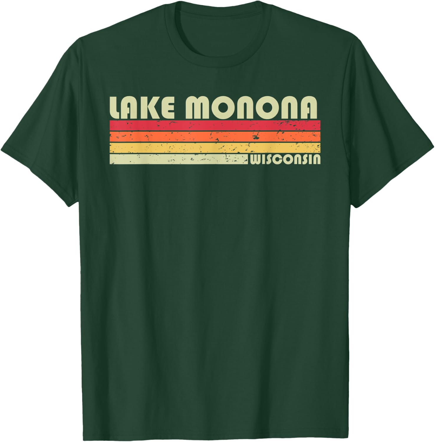 LAKE MONONA WISCONSIN Funny Fishing Camping Summer Gift T-Shirt - T-Shirt | Forest
