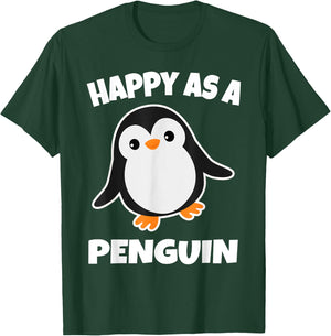 Kids Penguin Shirt | Happy As a Penguin T-Shirt - T-Shirt | Forest
