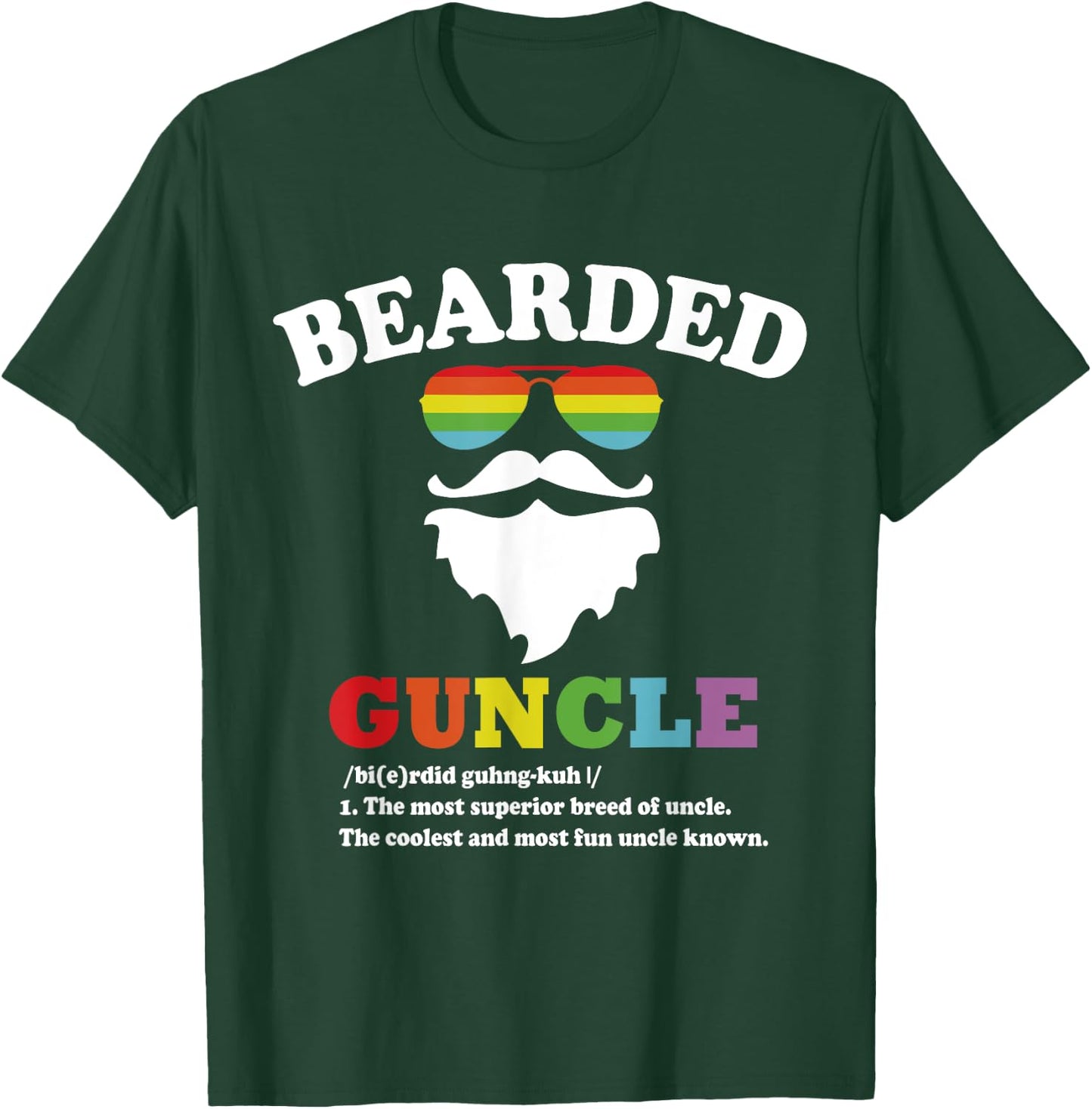 Bearded Guncle T-Shirt - T-Shirt | Forest