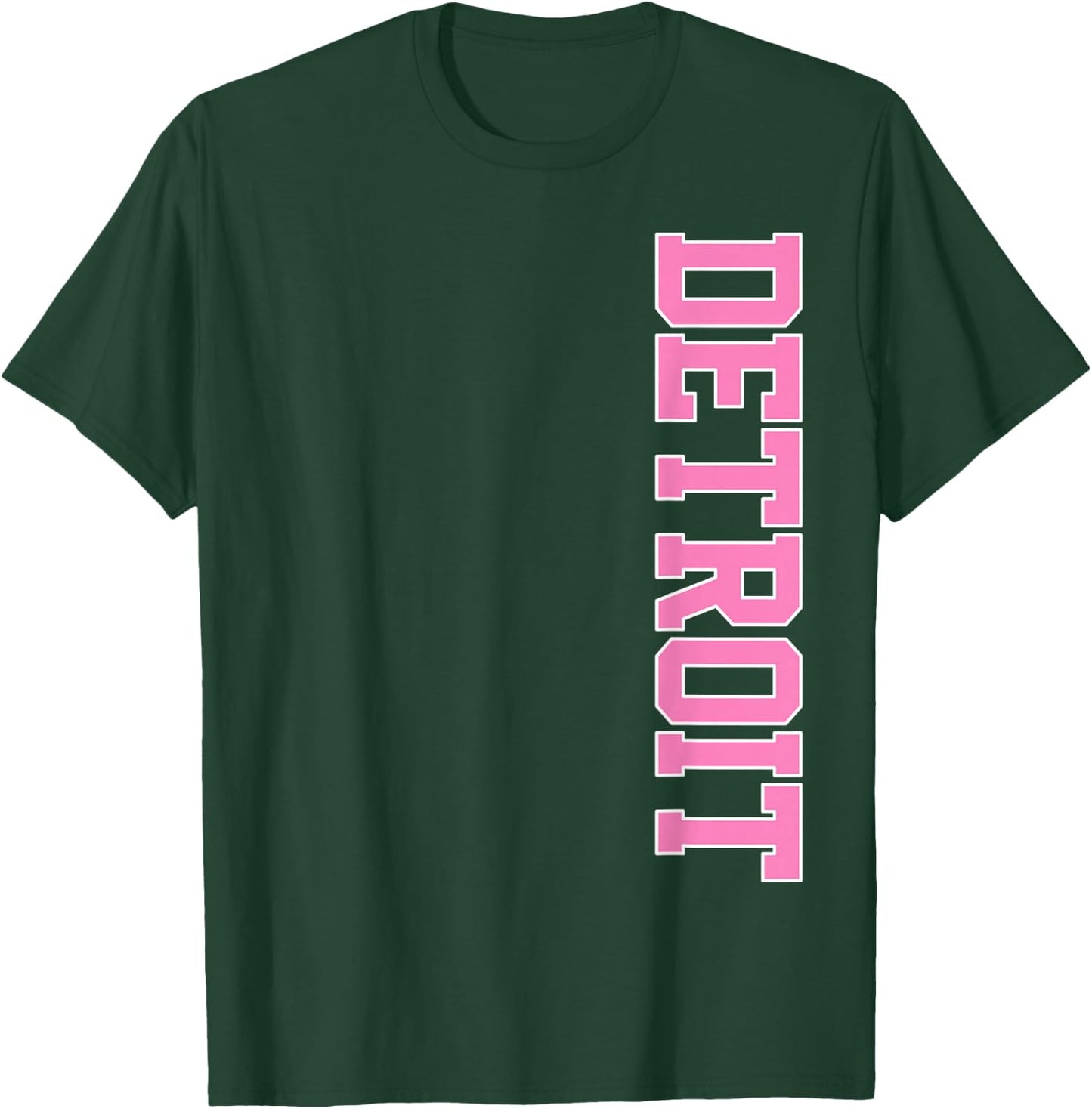 Vintage Detroit Home Pride Pink Varsity Detroit T-Shirt - T-Shirt | Forest