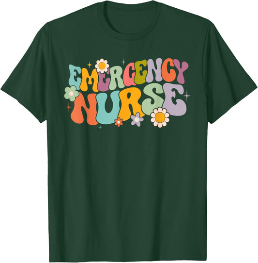 groovy ER Nurse Emergency Nurse School women nursing Room T-Shirt - T-Shirt | Forest