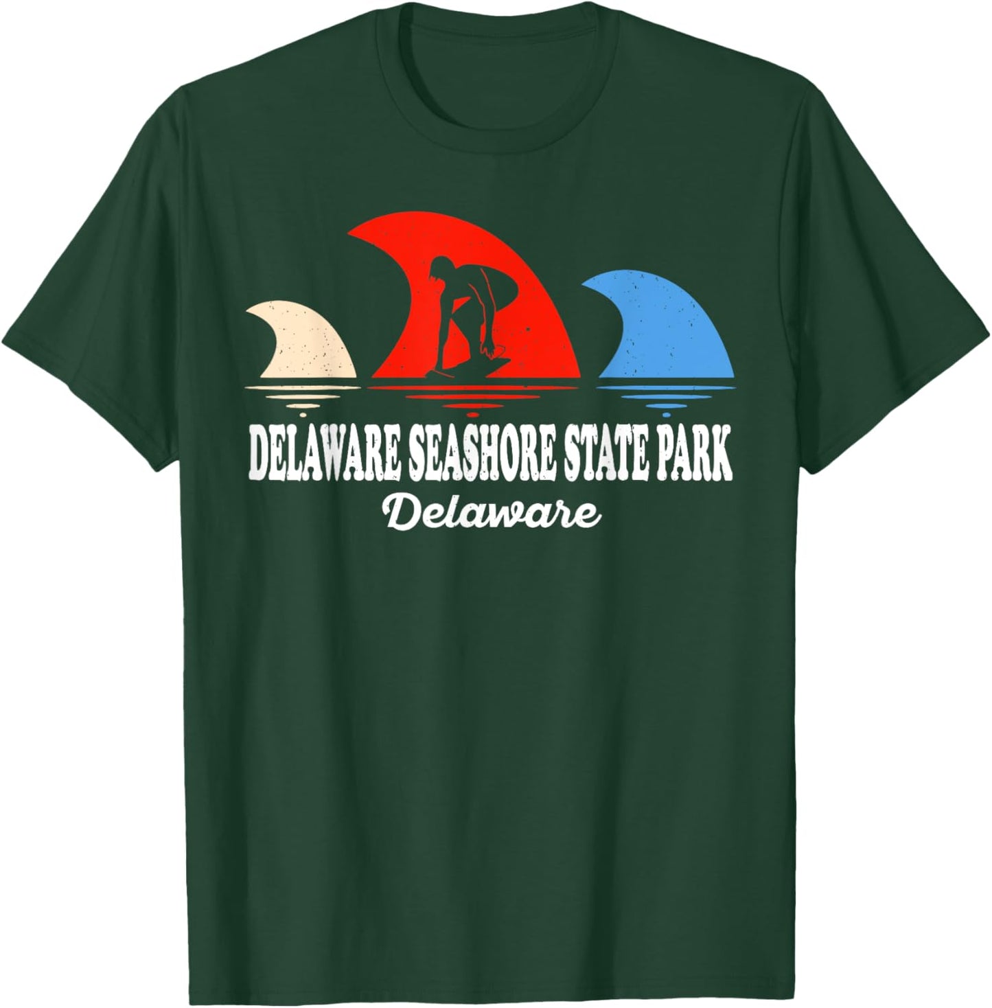 Retro Delaware Delaware Seashore State Park Surfboarding T-Shirt - T-Shirt | Forest