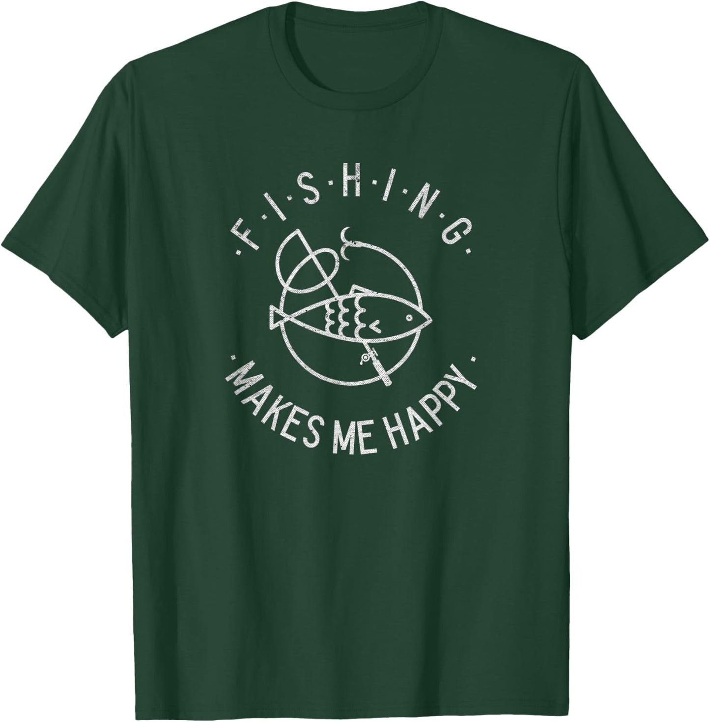 Fishing makes me happy a Fishing Gift T-Shirt - T-Shirt | Forest