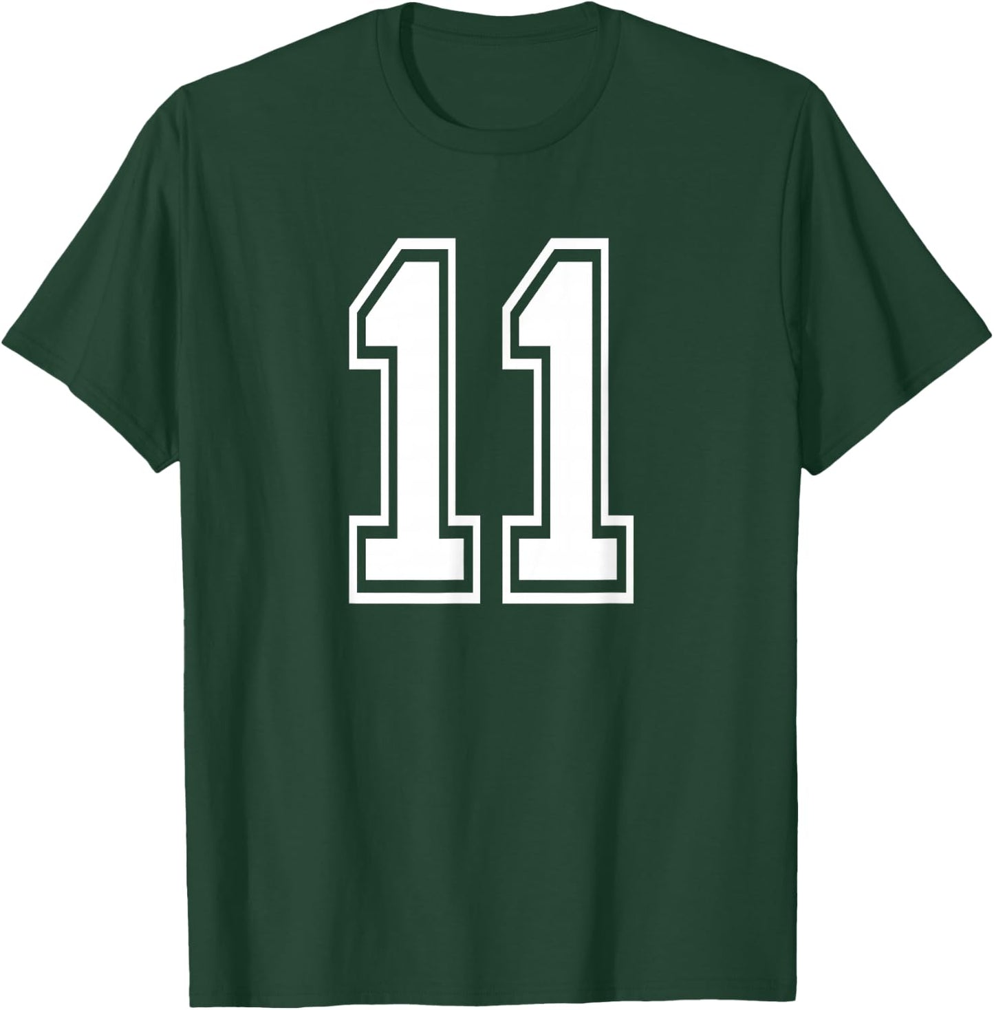 Number 11 Birthday Gift Sports Player Team Numbered Jersey T-Shirt - T-Shirt | Forest