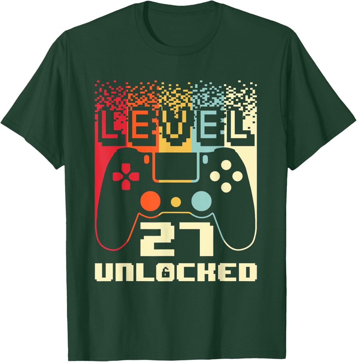 27th Birthday Level 27 Unlocked Gamer 27 Year Old T-Shirt - T-Shirt | Forest