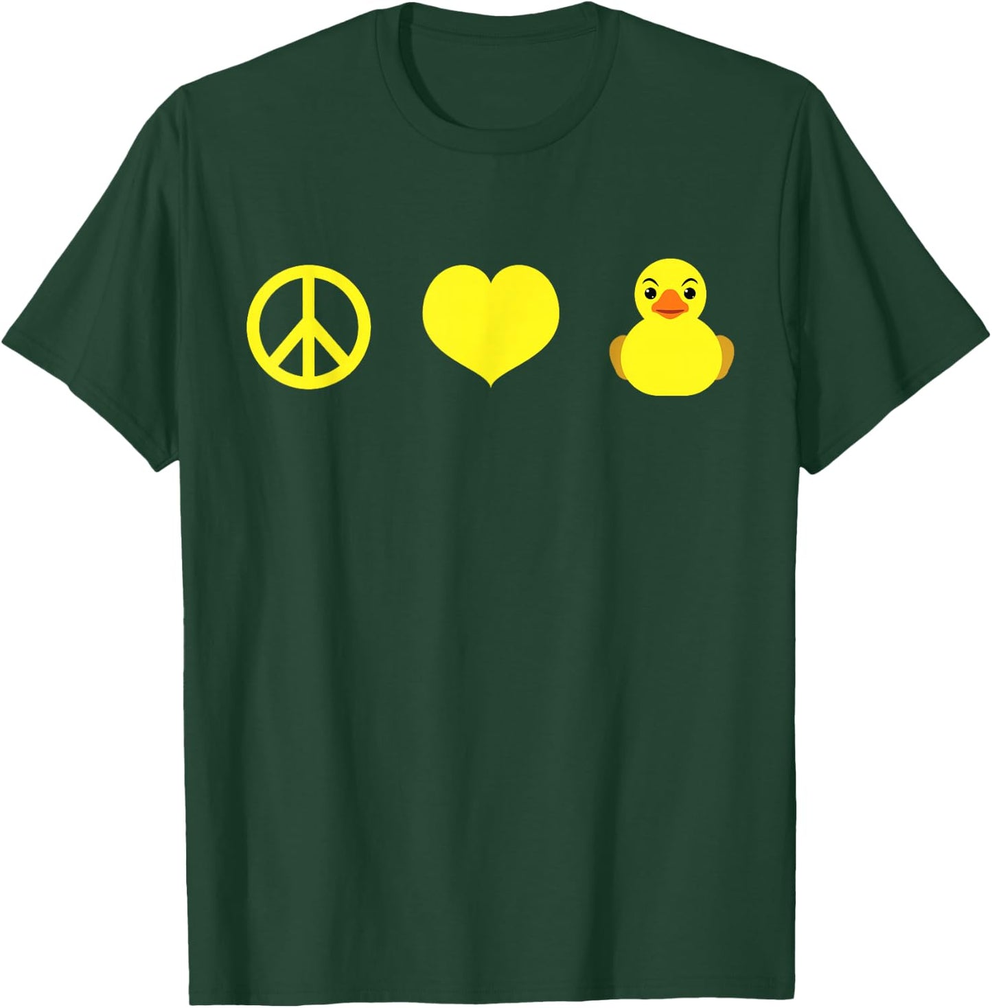 Rubber Duck Peace Love as Men, Women, Kids Rubber Ducky T-Shirt - T-Shirt | Forest