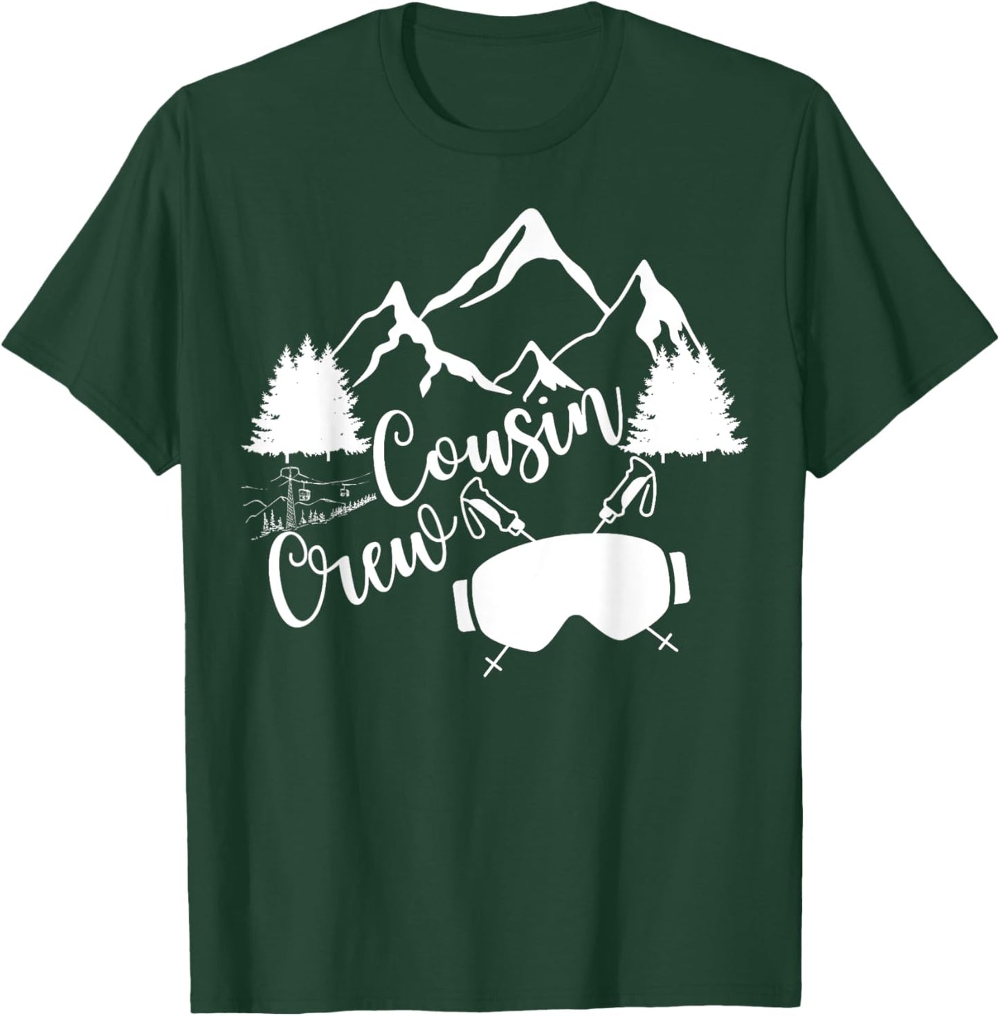 Family Mountain Ski Trip Funny Cousin Crew Matching T-Shirt - T-Shirt | Forest