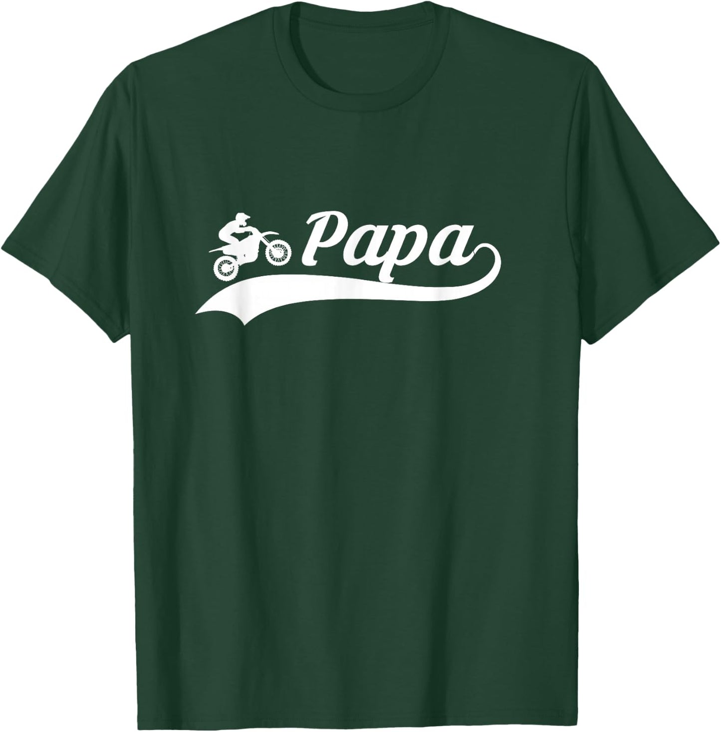 Papa Father Dad Dirt Bike Riding Motocross Biker T-Shirt - T-Shirt | Forest