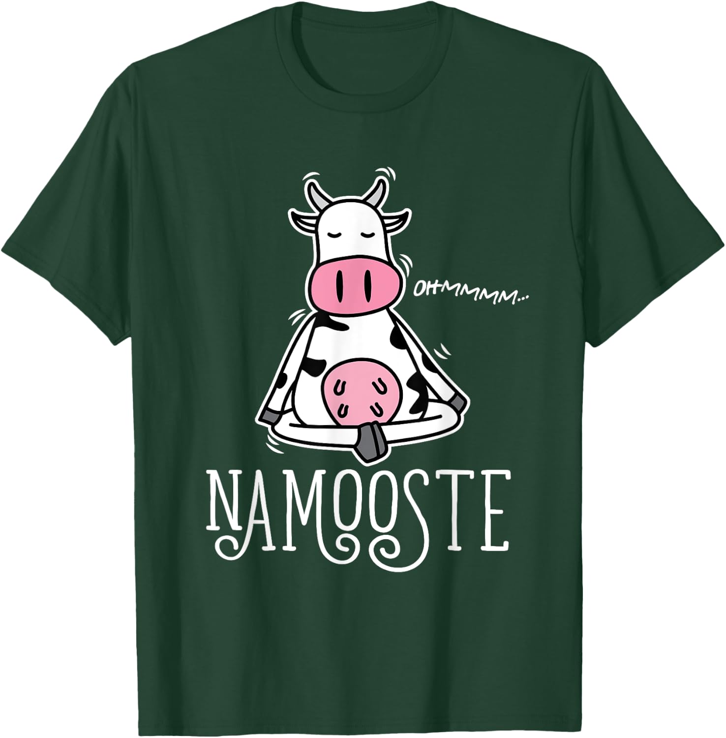 Namooste Cute Funny Silly Yoga Cow Namaste T-Shirt - T-Shirt | Forest