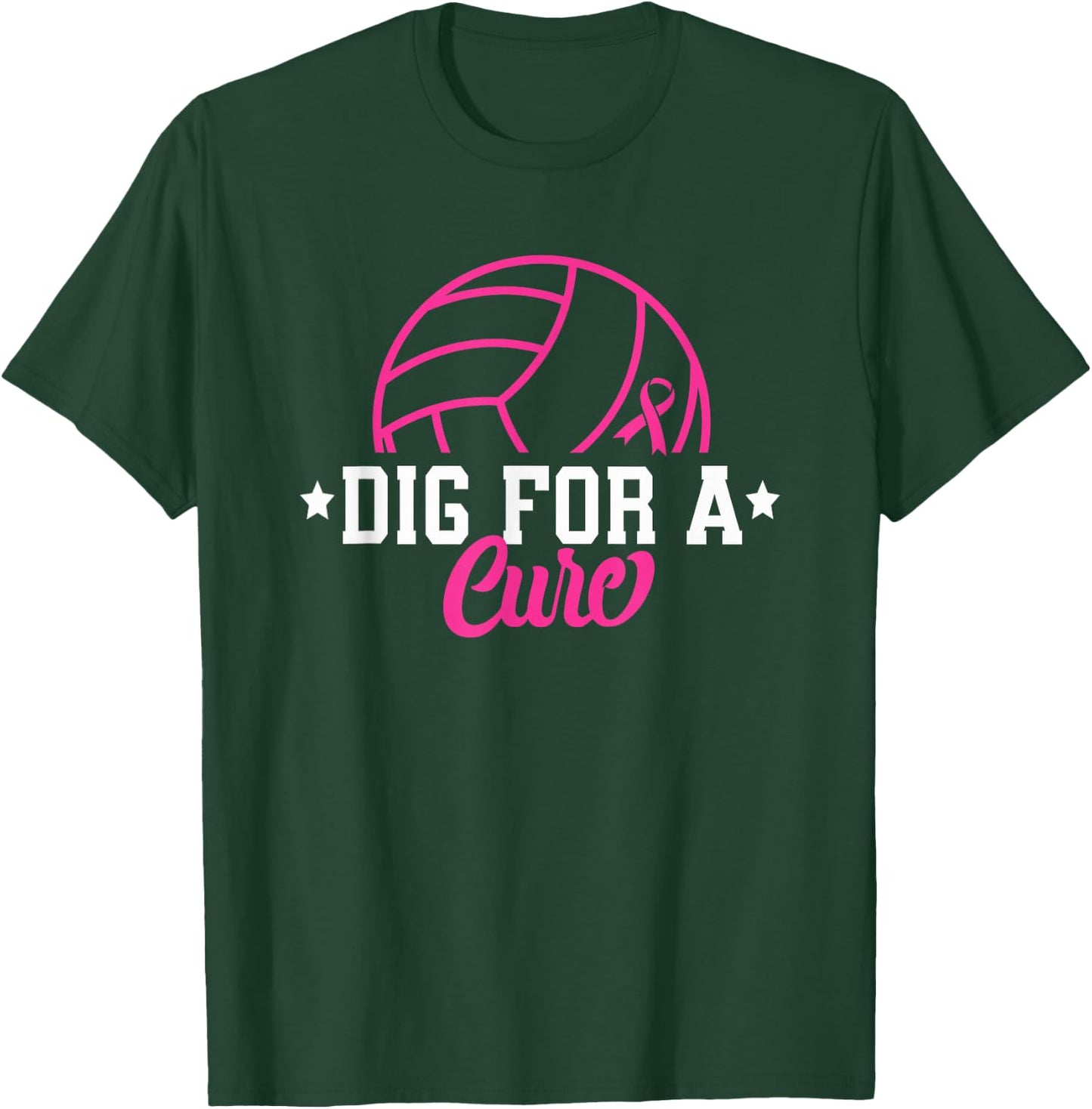 Dig For A Cure Breast Cancer Awareness Volleyball Pink Women T-Shirt - T-Shirt | Forest