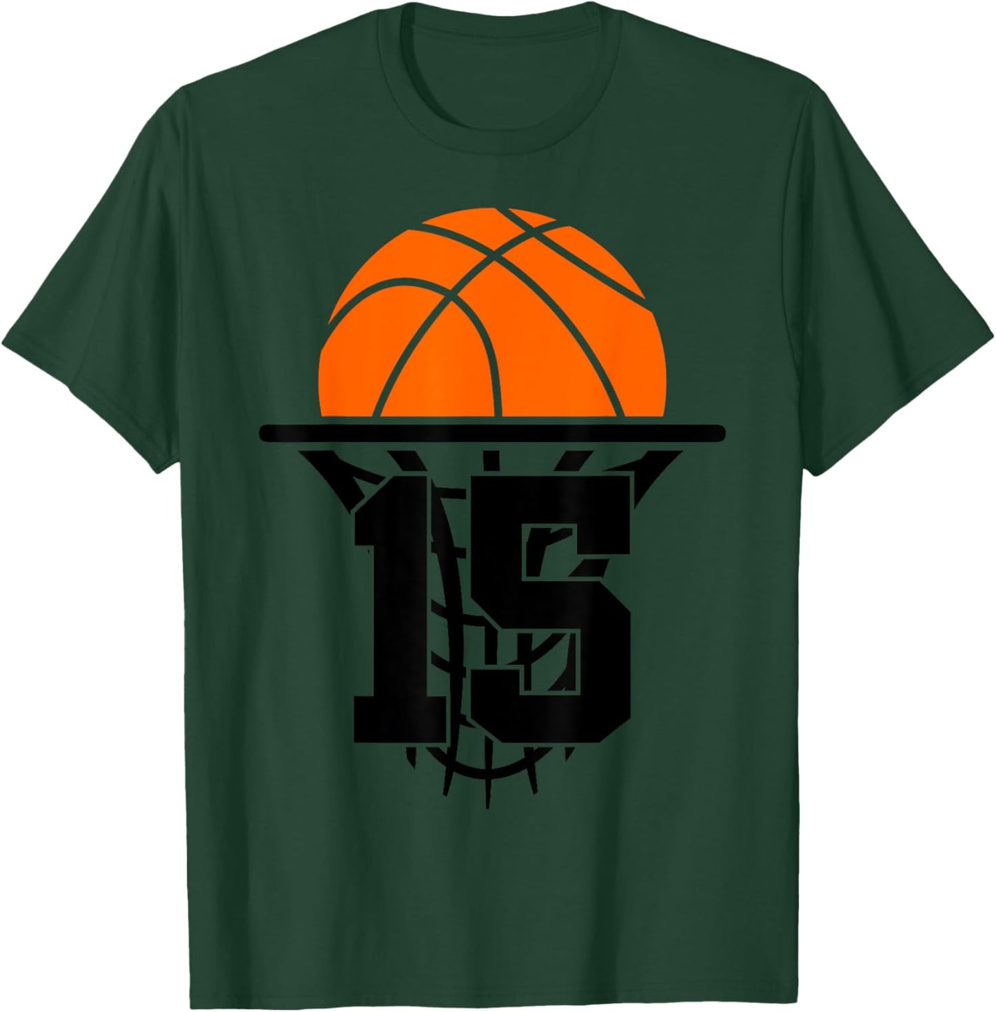 15 Years Basketball 15th Birthday T-Shirt - T-Shirt | Forest