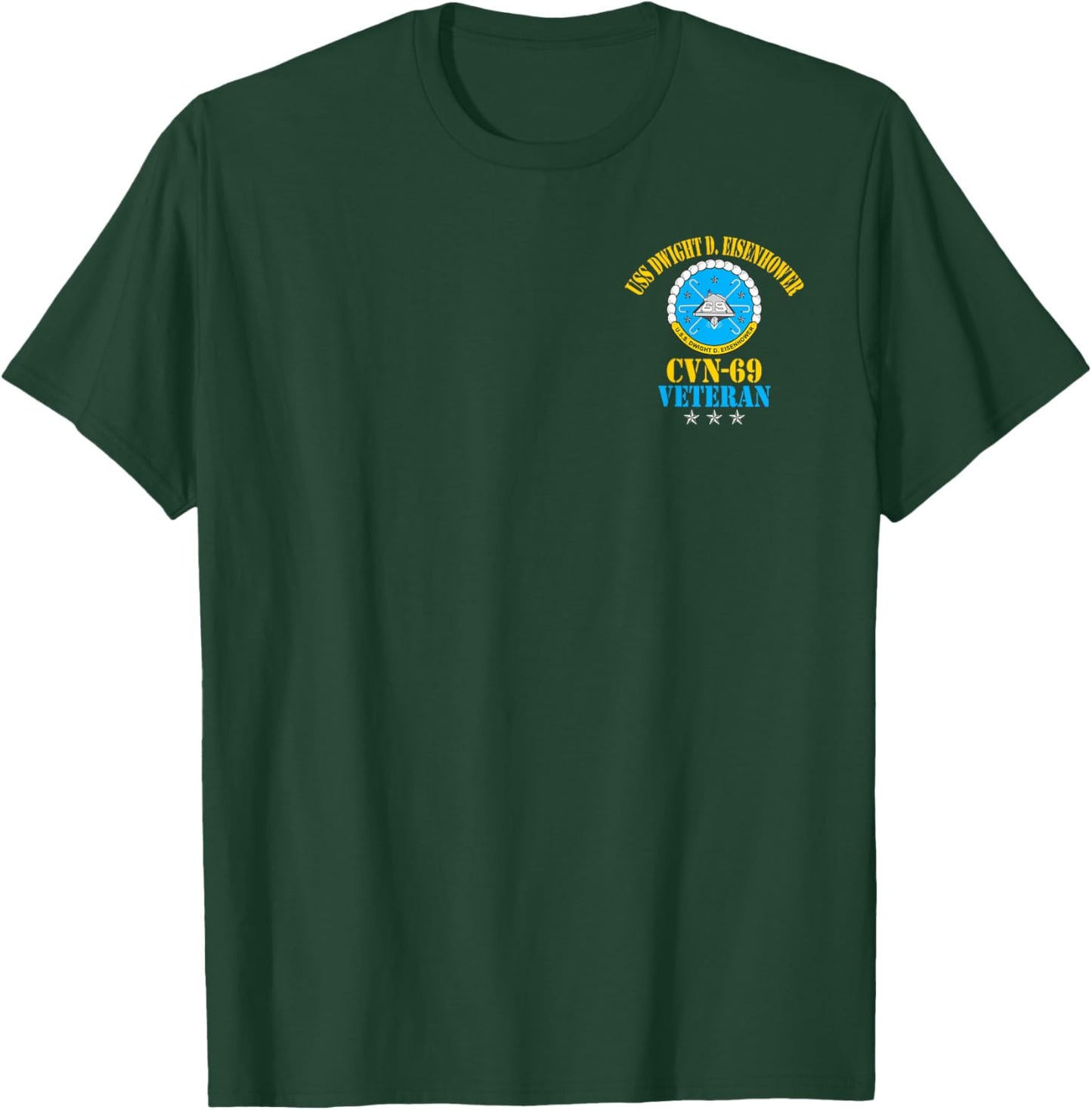 USS Dwight D. Eisenhower CVN-69 Aircraft Carrier Veteran T-Shirt - T-Shirt | Forest
