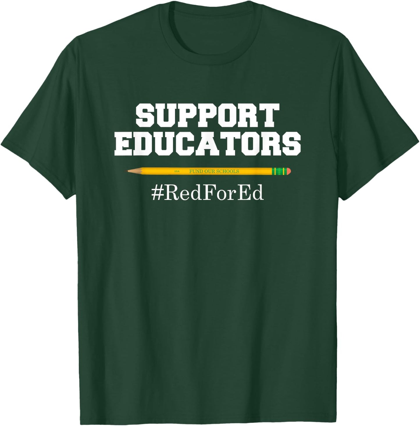 Support Educators Red for Ed T Shirt for Teachers T-Shirt - T-Shirt | Forest