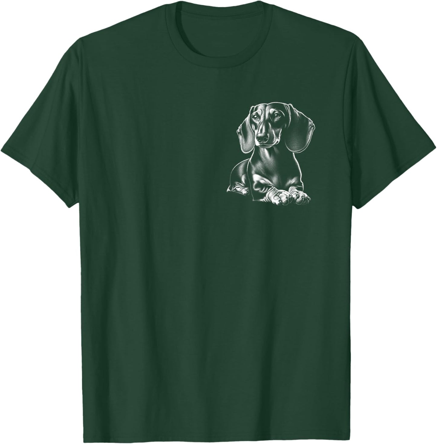 Super Cute Dachshund in Lying Pose on Chest T-Shirt - T-Shirt | Forest