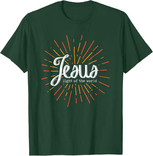 Christian Bible Verse, Jesus Light of the World, John 8:12 T-Shirt - T-Shirt | Forest