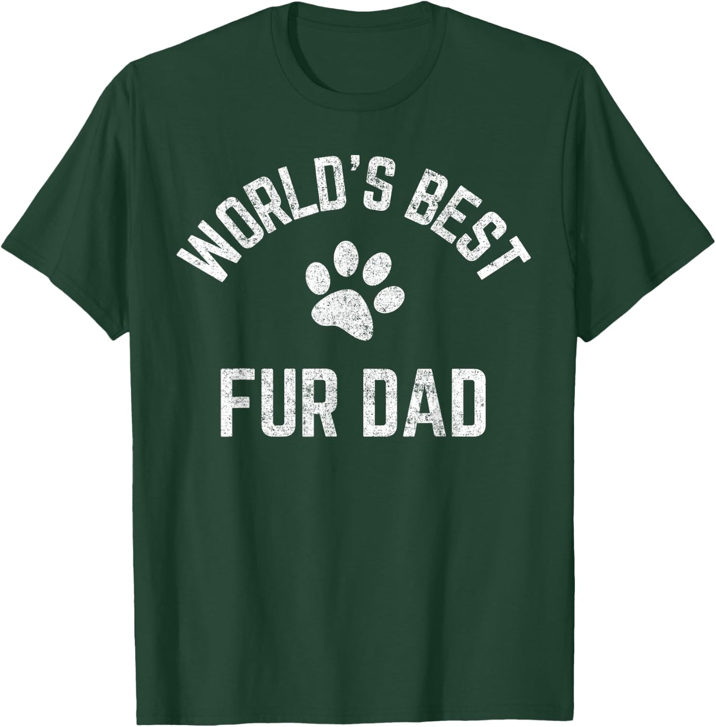 Best Fur Dad Ever Vintage Retro Dog and Cat Daddy T-Shirt - T-Shirt | Forest