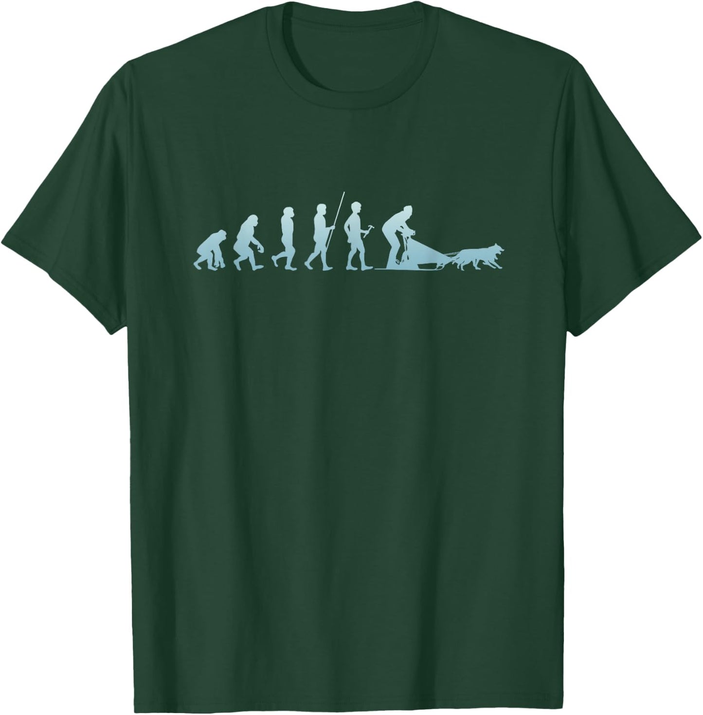 Winter Husky Sled Wolf Dog Snow Sled Rider T-Shirt - T-Shirt | Forest