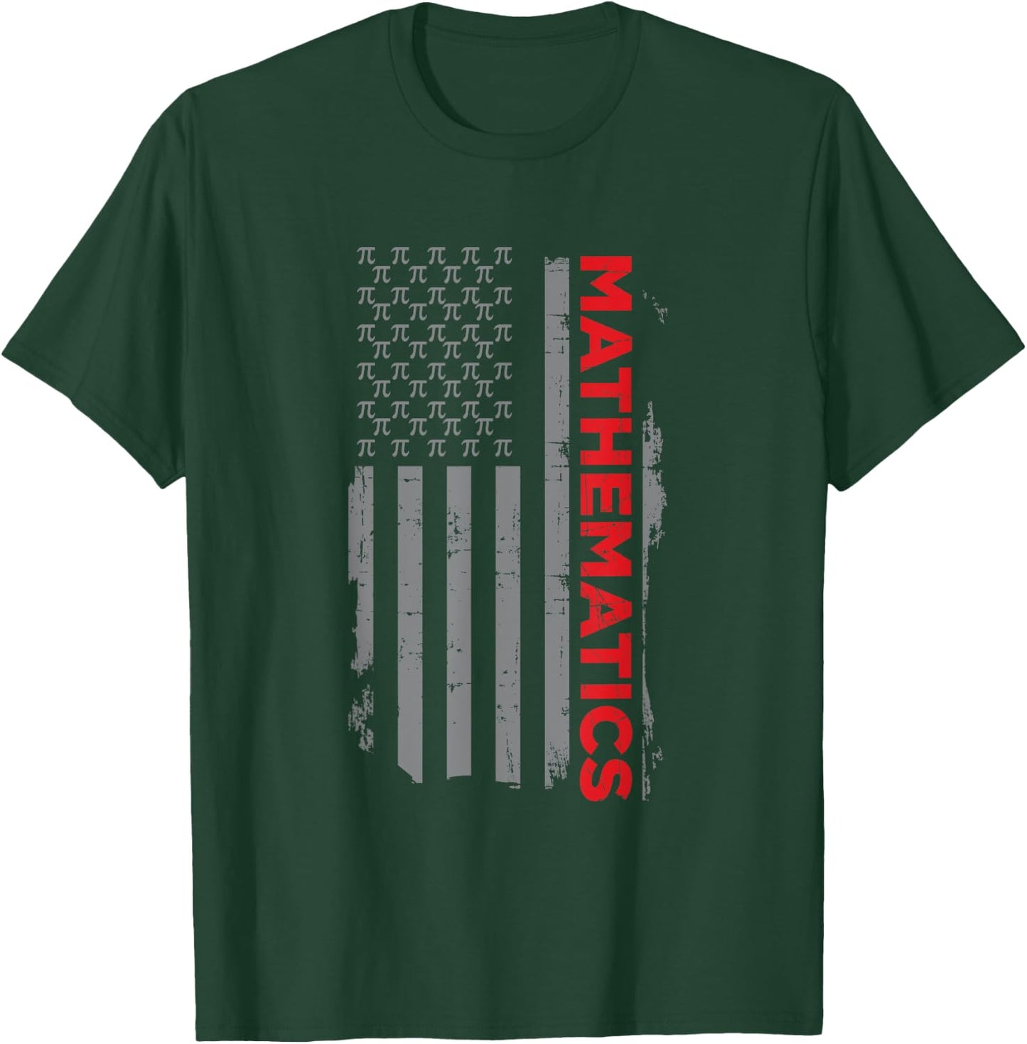 Retro American Flag Mathematics Gift Math Lover Pi Day T-Shirt - T-Shirt | Forest