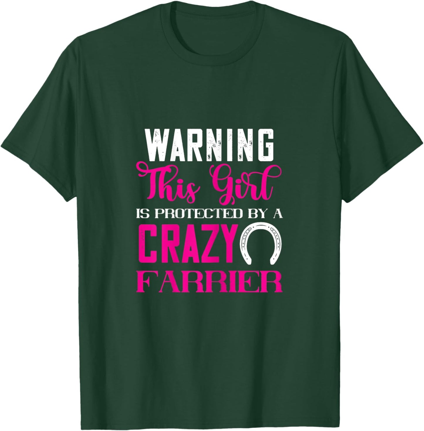 Farrier Protected Girl Trimming Equine Horseshoe Hoof T-Shirt - T-Shirt | Forest