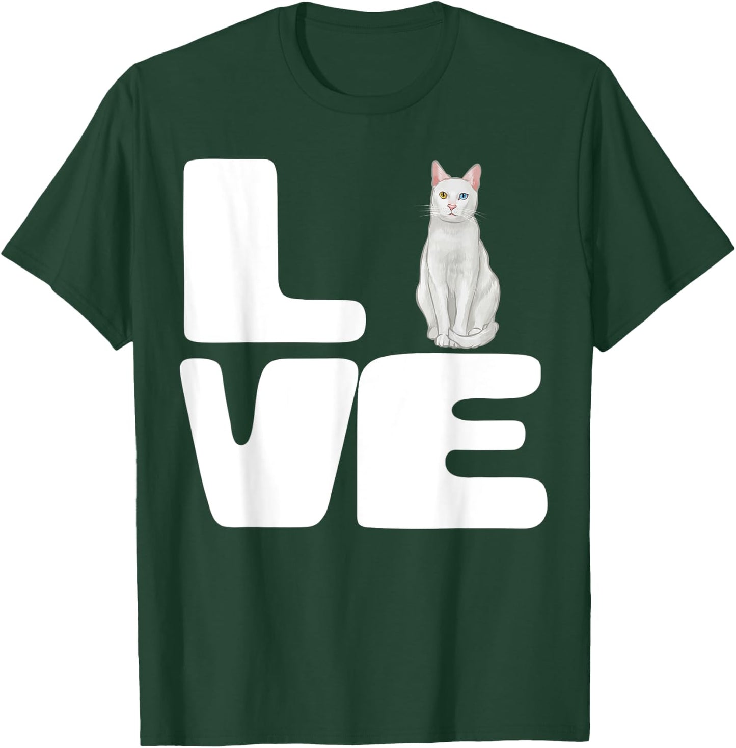 I Love My Khao Manee Cat Lover Gift T-Shirt - T-Shirt | Forest