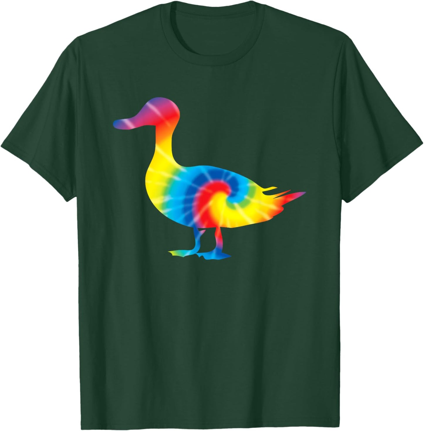 Tie Dye Duck Rainbow Print Mallard Dipper Hippie Peace Gift T-Shirt - T-Shirt | Forest