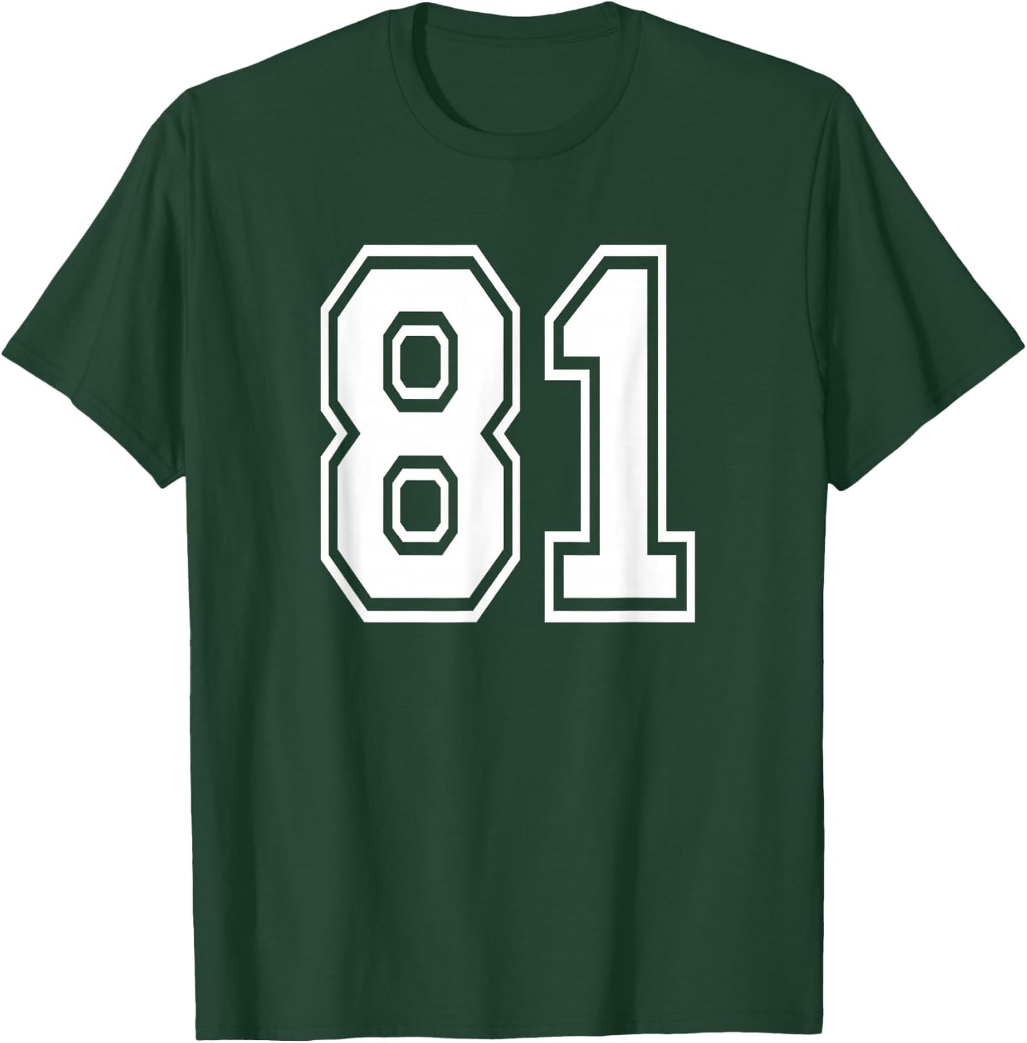 Number 81 Numbered Uniform Sports Jersey Team 81st Birthday T-Shirt - T-Shirt | Forest