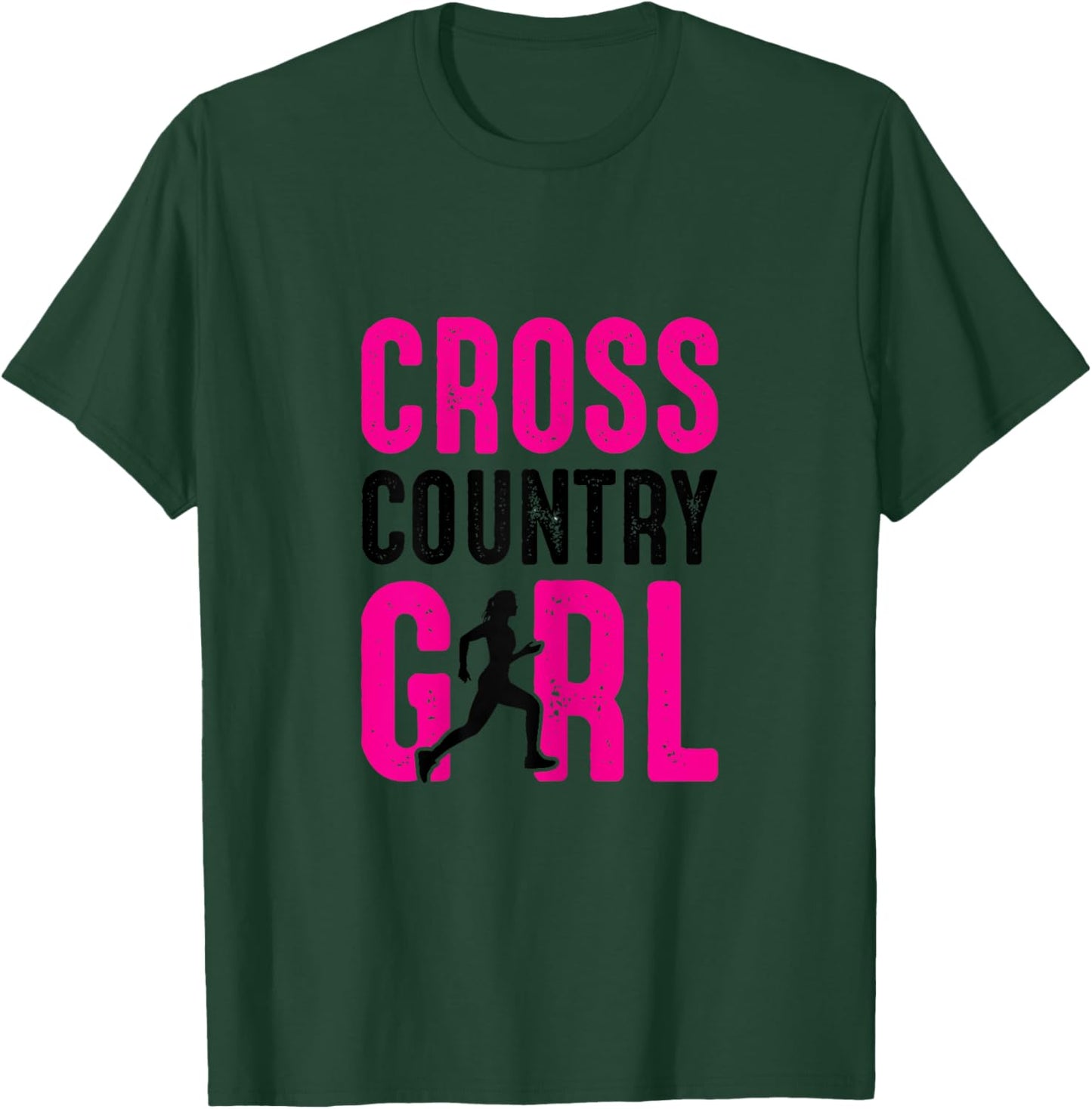 Cross Country Girl Running Jogging Marathon Cute XC Runner T-Shirt - T-Shirt | Forest