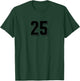 Number 25 - Retro 80s 90s Soccer Team Jersey Numbered T-Shirt - T-Shirt | Forest