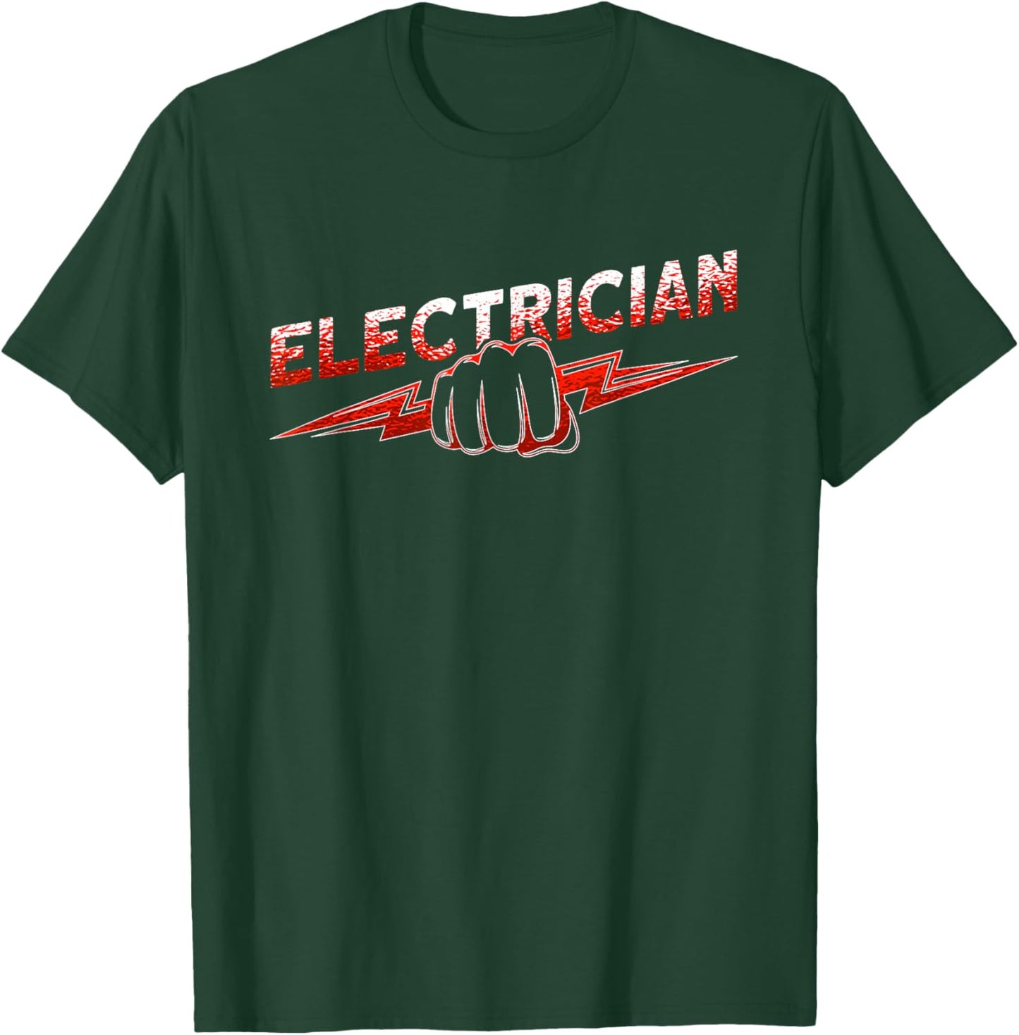 Funny Electrical Worker Skull USA Flag Electrician T-Shirt - T-Shirt | Forest
