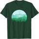 Teal Green Mountain and Forest Scene Silhouette Graphic T-Shirt - T-Shirt | Forest