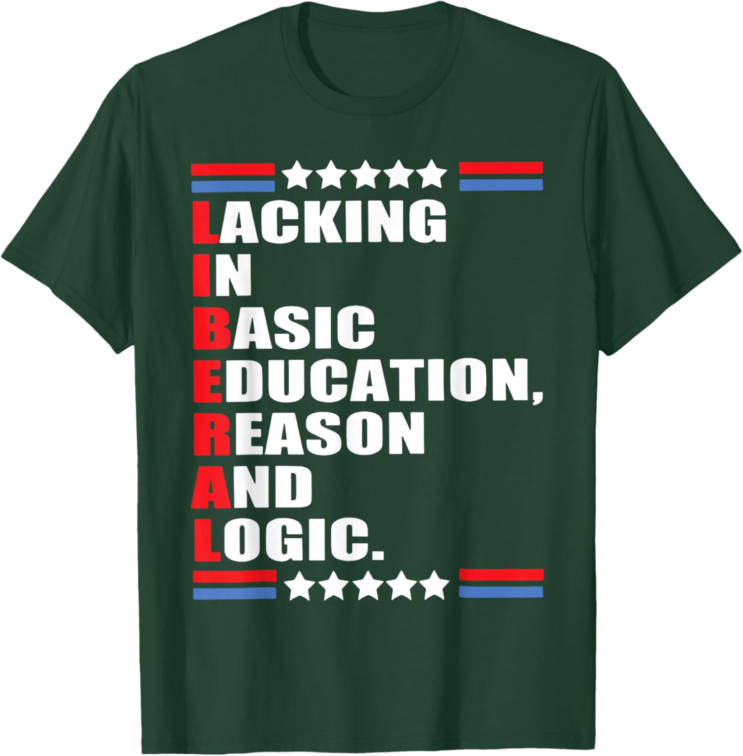 Liberal Lacking In Basic Education Reason And Logic T-Shirt - T-Shirt | Forest