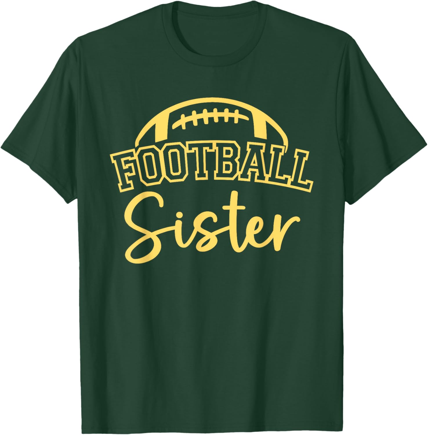 Football Sister Matching Family Football T-Shirt - T-Shirt | Forest
