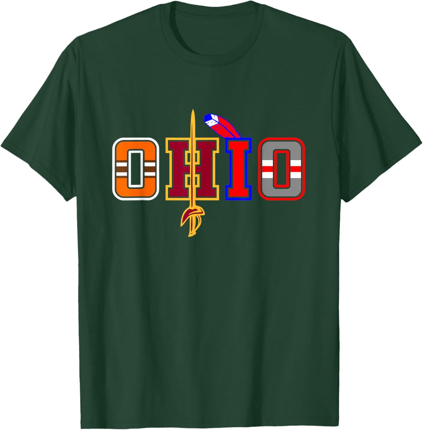 Ohio Gifts and Apparel - DressedForDuty Ohio Apparel -Adults, Kids Black Short Sleeve Modern Classic T-Shirt - T-Shirt | Forest