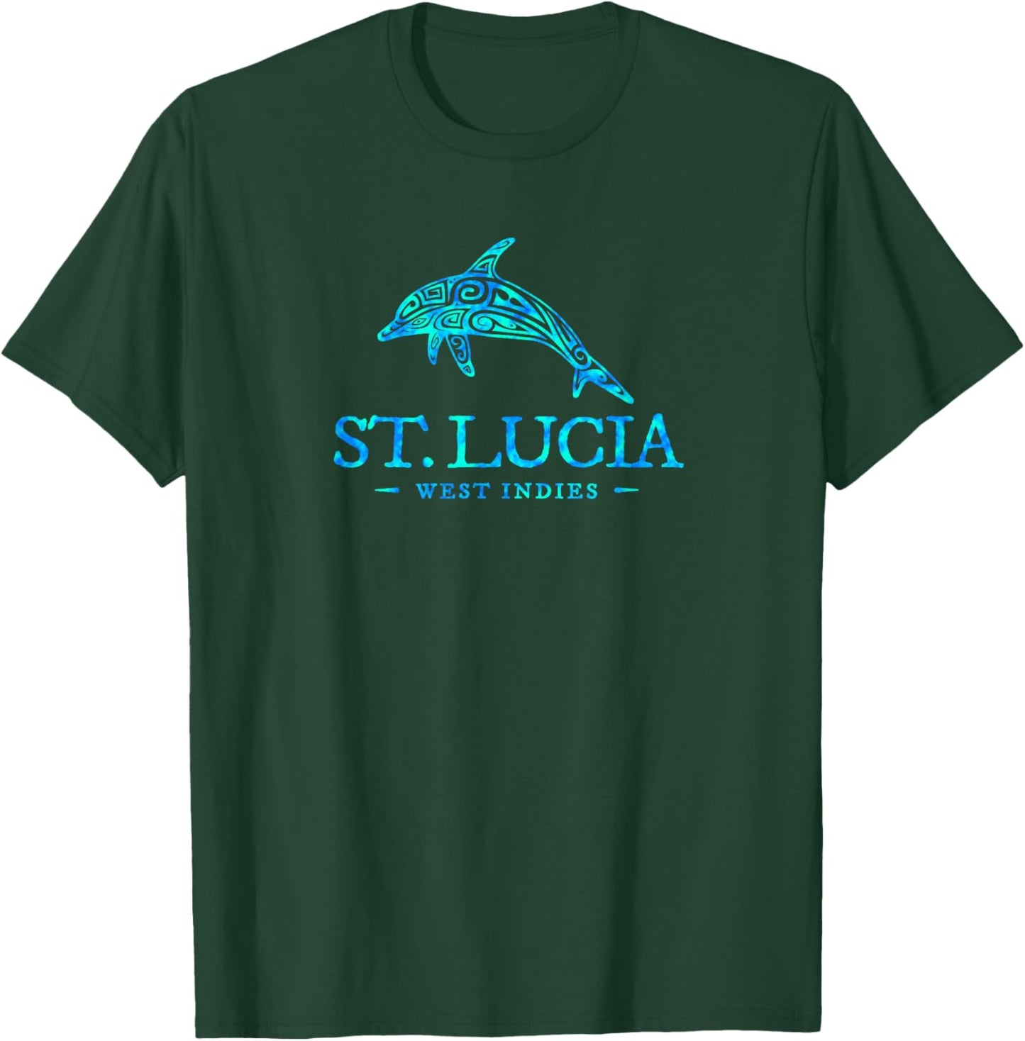 St Lucia Dolphin Boys Girls Toddler Cruise Vacation Souvenir T-Shirt - T-Shirt | Forest